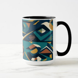 Moderne Abstracte Geometrische Kunst - Retro Teal  Mok
