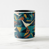 Moderne Abstracte Geometrische Kunst - Retro Teal  Mok (Midden)