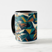 Moderne Abstracte Geometrische Kunst - Retro Teal  Mok (Voorkant links)