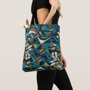 Moderne Abstracte Geometrische Kunst - Retro Teal Tote Bag