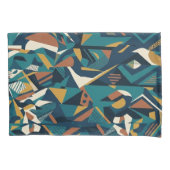 Moderne Abstracte Geometrische Kunst - Retro Turqu Kussensloop (Voorkant)