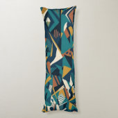 Moderne Abstracte Geometrische Kunst - Retro Turqu Lichaamskussen (Achterkant (Verticaal))
