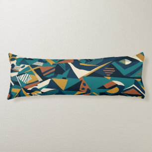 Moderne Abstracte Geometrische Kunst - Retro Turqu Lichaamskussen