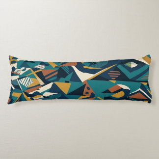 Moderne Abstracte Geometrische Kunst - Retro Turqu Lichaamskussen