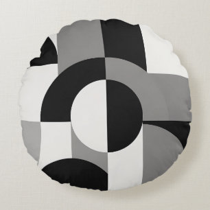 Moderne Abstracte Geometrische Kunstpatroon in Mon Rond Kussen