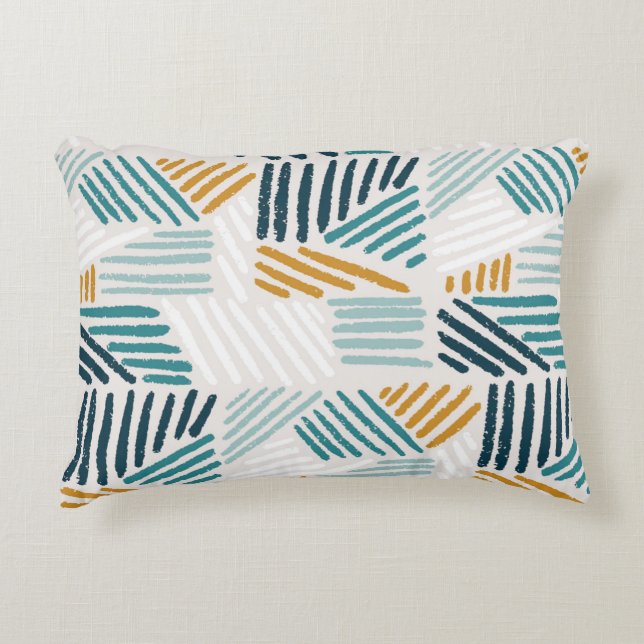 Moderne Abstracte Geometrische Kwast Patroon Accent Kussen (Voorkant)