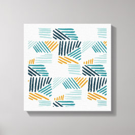 Moderne Abstracte Geometrische Kwast Patroon Canvas Afdruk