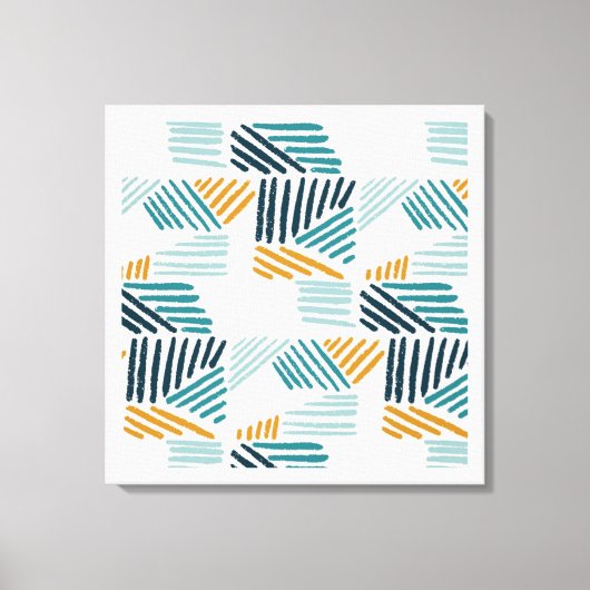 Moderne Abstracte Geometrische Kwast Patroon Canvas Afdruk (Voorkant)