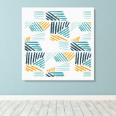 Moderne Abstracte Geometrische Kwast Patroon Canvas Afdruk (Insitu (Houten vloer))