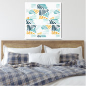 Moderne Abstracte Geometrische Kwast Patroon Canvas Afdruk (Insitu (Slaapkamer))