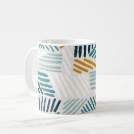 Moderne Abstracte Geometrische Kwast Patroon Koffiemok