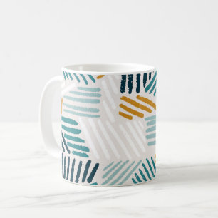 Moderne Abstracte Geometrische Kwast Patroon Koffiemok
