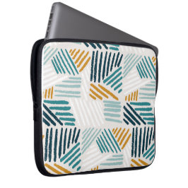 Moderne Abstracte Geometrische Kwast Patroon Laptop Sleeve
