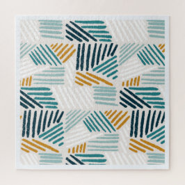 Moderne Abstracte Geometrische Kwast Patroon Legpuzzel