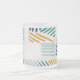 Moderne Abstracte Geometrische Kwast Patroon Matglas Koffiemok