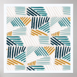Moderne Abstracte Geometrische Kwast Patroon Poster