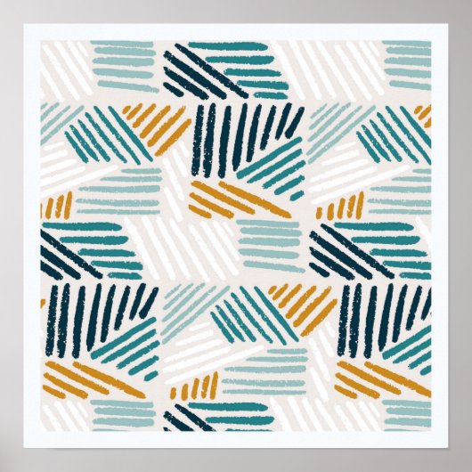 Moderne Abstracte Geometrische Kwast Patroon Poster (Voorkant)