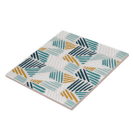Moderne Abstracte Geometrische Kwast Patroon Tegeltje