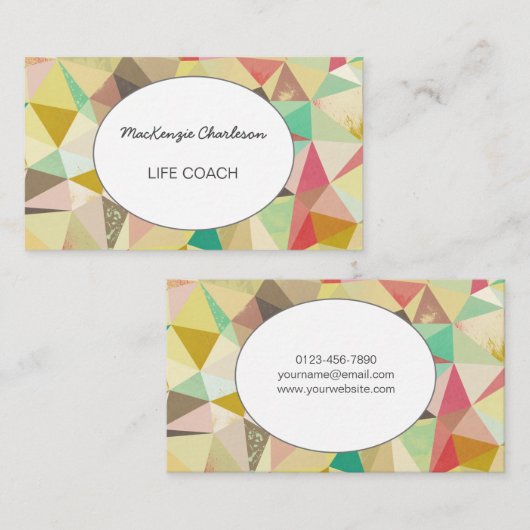 Moderne Abstracte geometrische lak Visitekaartje (Voorkant / Achterkant)