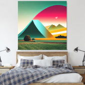 Moderne Abstracte geometrische landschapskunst lev Canvas Afdruk (Insitu (Slaapkamer))