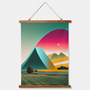 Moderne Abstracte geometrische landschapskunst lev Hangend Wandkleed