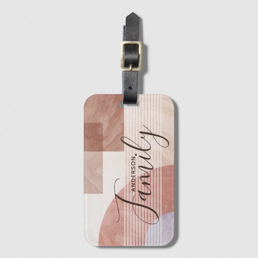 Moderne Abstracte Geometrische Marmer Aangepaste f Bagagelabel (Voorkant (verticaal))