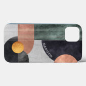 Moderne Abstracte geometrische marmer Aangepaste n Case-Mate iPhone Case (Achterkant (horizontaal))