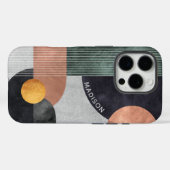 Moderne Abstracte geometrische marmer Aangepaste n Case-Mate iPhone Case (Achterkant (horizontaal))