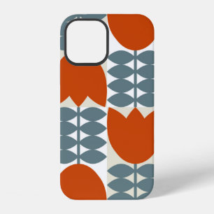 Moderne abstracte geometrische met gestileerde blo iPhone 12 hoesje
