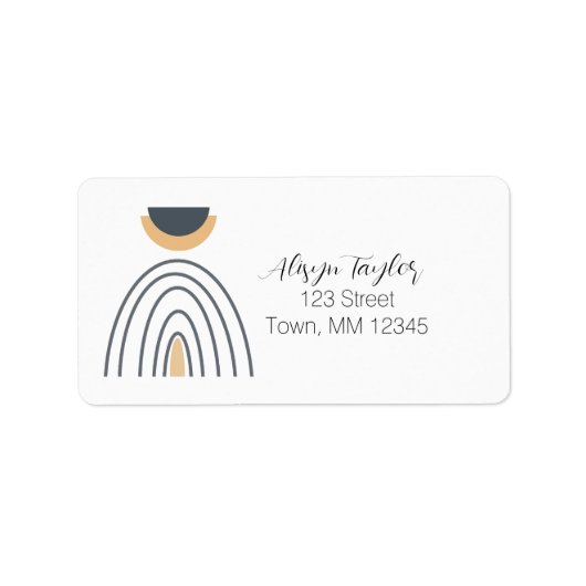 Moderne Abstracte geometrische minimalistische adr Etiket (Voorkant)