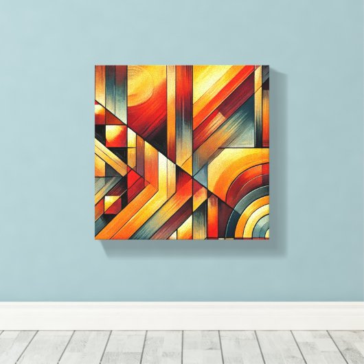 Moderne Abstracte geometrische muurkunst - gedurfd Canvas Afdruk (Insitu (Houten vloer))