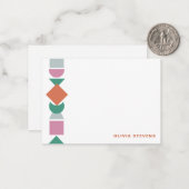 Moderne abstracte geometrische naamgeving geperson notitiekaartje (Voorkant / Achterkant in situ)
