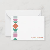 Moderne abstracte geometrische naamgeving geperson notitiekaartje (Voorkant)