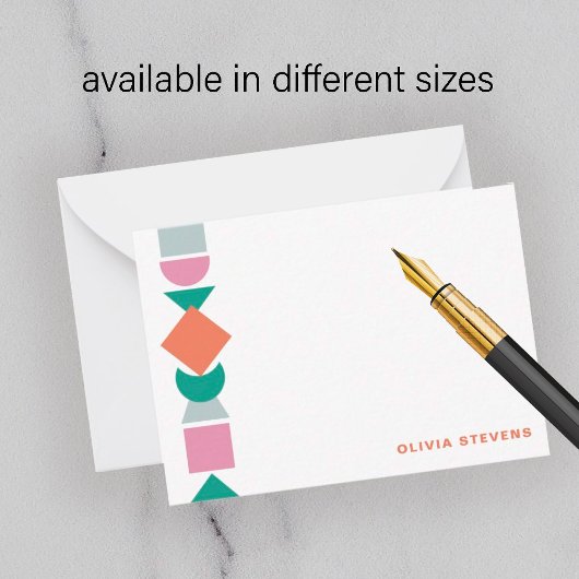 Moderne abstracte geometrische naamgeving geperson notitiekaartje