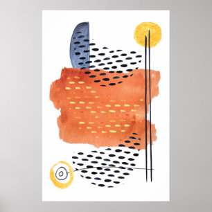 Moderne Abstracte geometrische ontwerpvormen lijne Poster