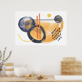 Moderne Abstracte geometrische ontwerpvormen lijne Poster (Keuken)