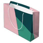 Moderne abstracte geometrische pastelroze & groen groot cadeauzakje (Achterkant Gekanteld)