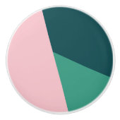 Moderne abstracte geometrische pastelroze & groen keramische knop (Voorkant)