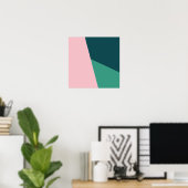 Moderne abstracte geometrische pastelroze & groen poster (Thuiskantoor)