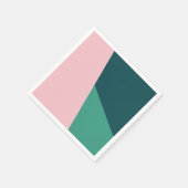 Moderne abstracte geometrische pastelroze & groen servet (Hoek)