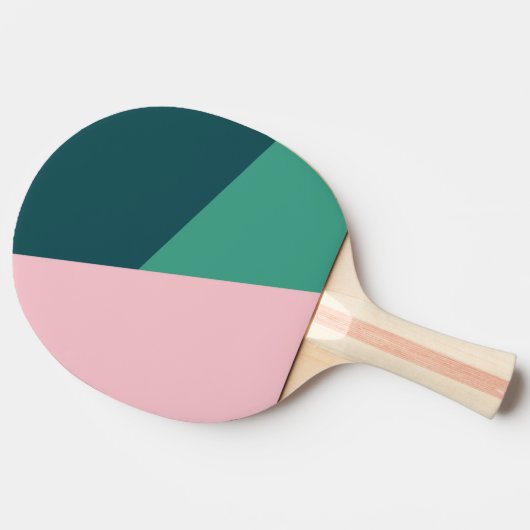 Moderne abstracte geometrische pastelroze & groen tafeltennisbatje (Zijkant)