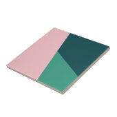 Moderne abstracte geometrische pastelroze & groen tegeltje (Zijkant)