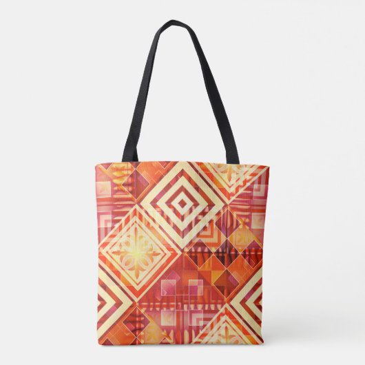 Moderne Abstracte geometrische patroonCanvas tas (Achterkant)