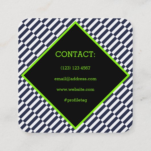 Moderne abstracte geometrische progressieve stijl vierkante visitekaartje (Achterkant)