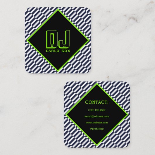 Moderne abstracte geometrische progressieve stijl vierkante visitekaartje (Voorkant / Achterkant)