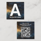 Moderne Abstracte Geometrische QR Code Contactkaartje (Voorkant / Achterkant)