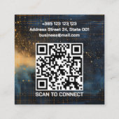Moderne Abstracte Geometrische QR Code Contactkaartje (Achterkant)