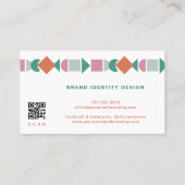 Moderne abstracte geometrische QR-code kleurrijk Visitekaartje (Achterkant)