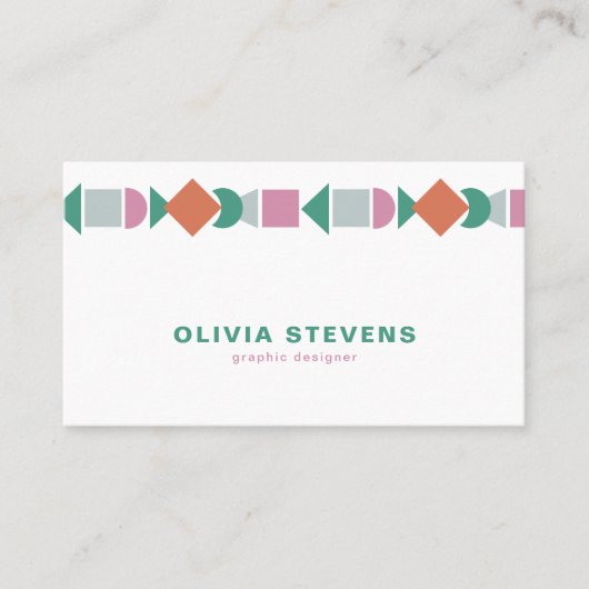 Moderne abstracte geometrische QR-code kleurrijk Visitekaartje (Voorkant)