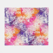 Moderne Abstracte Geometrische Rasterpatroon Fleece Deken (Voorkant (Horizontaal))